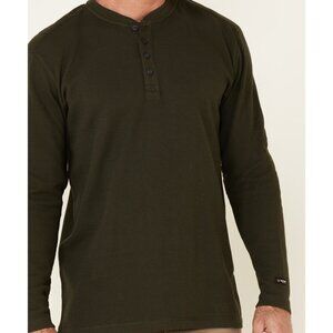 HAWX Work Gear Thermal Long Sleeve Henley 100% Cotton Waffle Shirt Men's 2XL